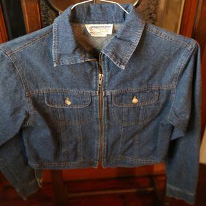 Vintage Blue Jean Women's Zippered Jacket - size sm